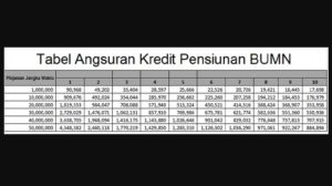 15 Tabel Angsuran Kredit Pensiunan Semua Bank 2023